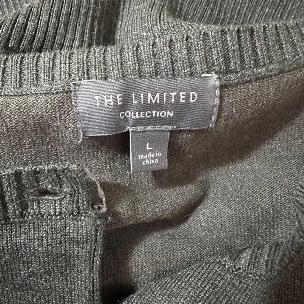The Limited Collection Button Front Sweater Ribbed Knit Cardigan Top‎ Sz L Green